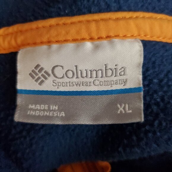 💥Columbia Fast Track Fleece Blue and Orange Hoodie - Picture 2 of 9